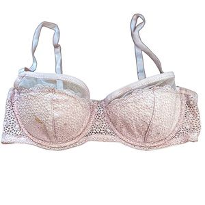 H&M Light Pink Lace and Mesh Bra
